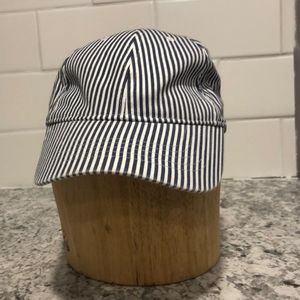 NWOT BLUE AND WHITE STRIPED BALL CAP